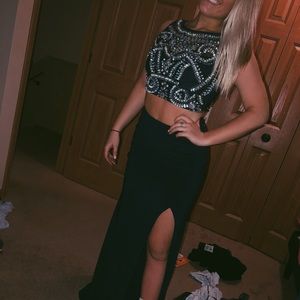 long navy blue 2 piece dress!